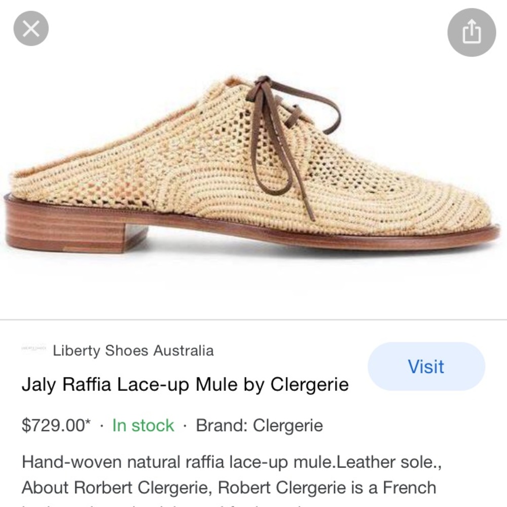 Jaly Raffia Lace Up Mule by Robert Clergerie Paris - Picture 11 of 15